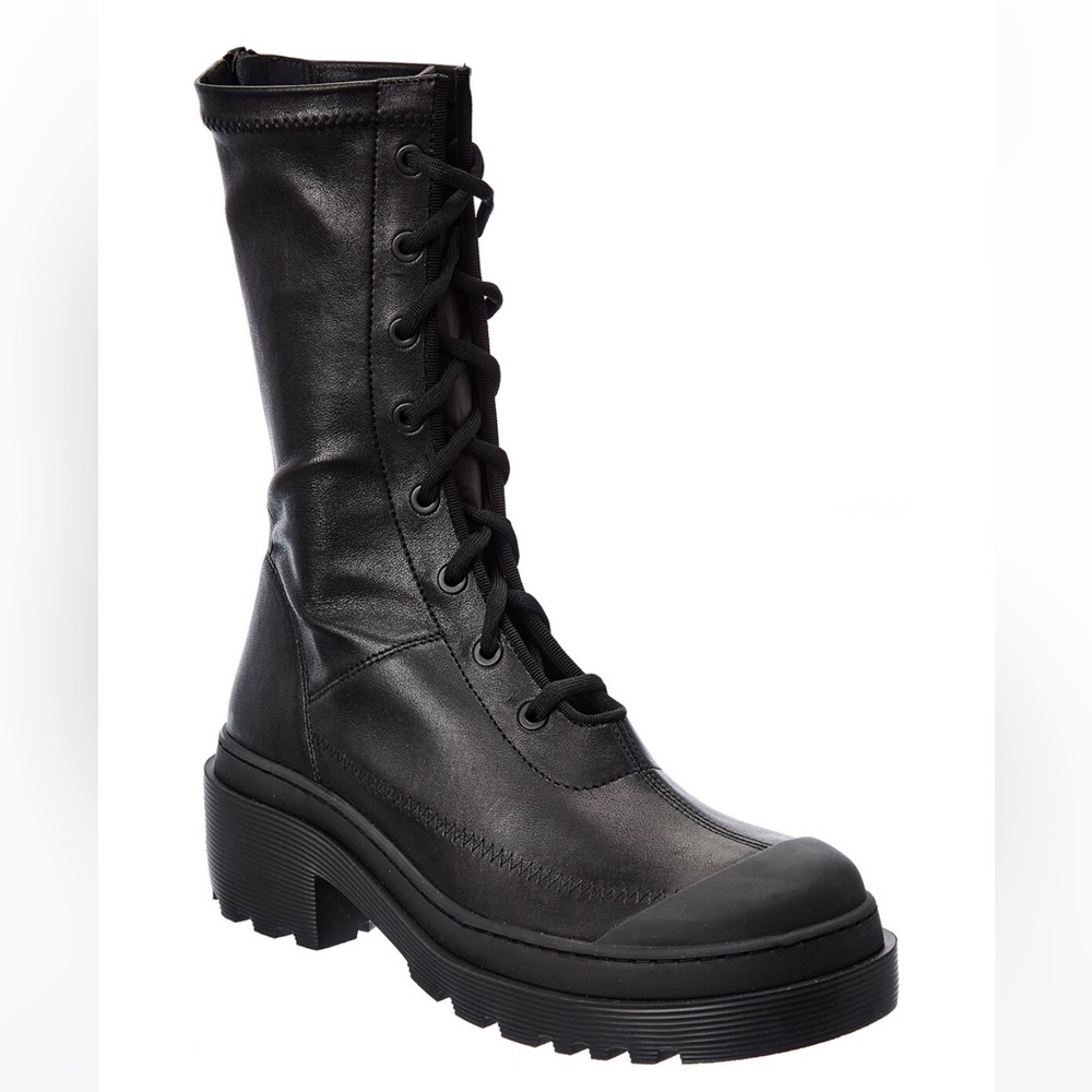 Dior Black Lace-Up Combat Boots